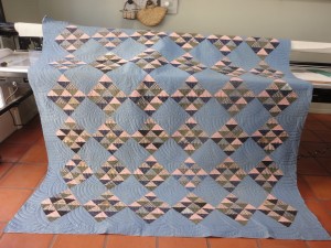 Blue squares quilted