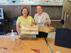 Shannon and Heather with their finished baskets