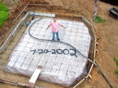 Jerry got the ground ready to pour the concrete footings for the studio