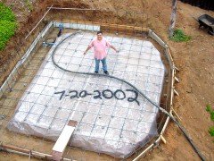 Jerry got the ground ready to pour the concrete footings for the studio